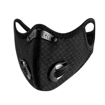 Maske Med 4 Udskiftning Pad 2 Udstødningsventilen Åndbar Halve Ansigt Genanvendelige Maske Ansigt Dække For Cykling Udendørs Arbejder Afgørende