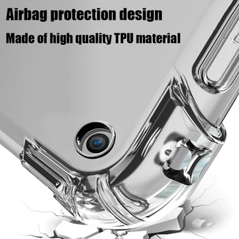 Tablet etui til Huawei MediaPad M5 lite 10.1 Gennemsigtig Airbaglignende beskyttelse Soft cover Slip modstand funda for BAH2-W19/L09