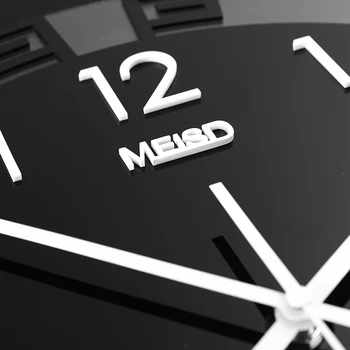 MEISD Stort Ur, vægure Moderne Design Akryl Sort Mekanisk Pendul Home Decor Horloge Tavs Gratis Fragt Nål