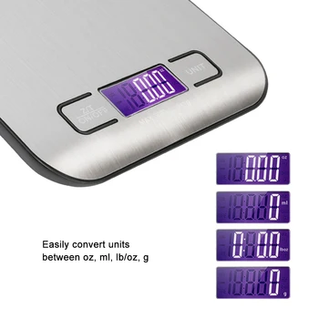 DEKO WS094 Digital køkkenvægt Madlavning Foranstaltning, Værktøjer, Elektroniske Smykker Vægt i Rustfrit Stål Elektronisk Vægt LCD -