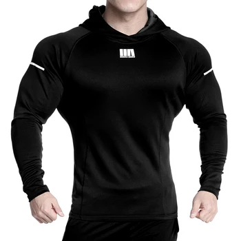 2019 Nye Mænd Lange ærmer Elasticitet Stramme t-shirts muscle Man Fitnesscentre Fitness-Bodybuilding Jogger Mærke tøj Plus størrelse M-XXXL