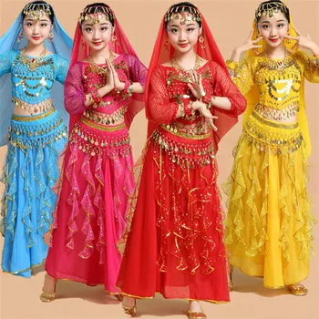 Belly Dance Danser Tøj Indisk Bollywood Dans Kostumer til Børn Barn Sexet Belly Dance Tøj Orientalsk Dans for Trin