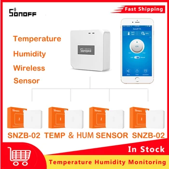 Ewelink zigbee temperatur luftfugtighed sensor SONOFF SNZB-02 Smart home trådløse termometer hygrometer app skærm med zbbridge