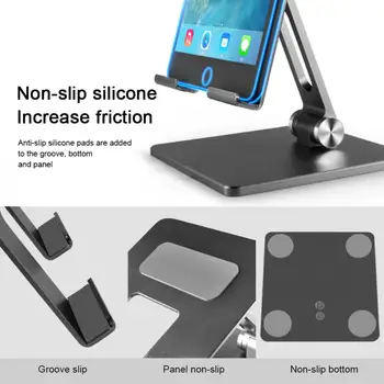1STK Alt-i-én Universel Justerbar Desktop Indehaveren Tablet Stander Til IPad Rotation Aluminium Tablet Stå Sikkert For Samsung Xiaomi
