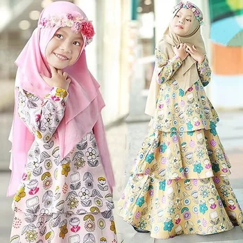 Muslimske Børn Abaya Tyrkiet Ramadan Børn Kaftan Robe Dubai Hijab Girl Dress Abayas Elbise Kaftan Marocain Pige, Islamisk Tøj
