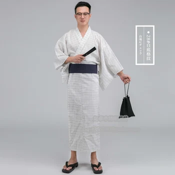 Mandlige Traditionelle Japan Kimono Badekåber Herre af Bomuld Robe Yukata Mænd Natkjole Badekåbe Sommeren Nattøj med obi A52602