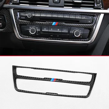 Ægte Carbon Fiber Dashboard Multimedia Panel Overlay Cover Til BMW 3-4 Serie F30 F31 F32 F34 F33 F36 328i 330i 420i 428i