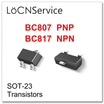 LoCNService 3000PCS BC807 BC817 SOT23 BC807-16 BC807-25 BC807-40 BC817-16 BC817-25 BC817-40 PNP NPN 45V 500mA 0.5 En Høj kvalitet