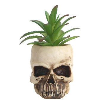 Menneskelige Kranium Plantageejer Pot Skull Hoved Model Saftige Planter Grønne Planter I Potter