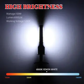 4stk H1 LED Forlygte Høj Lav Beam Lys SMD 10000-12000MCD Vandtæt 12V blinklys Pærer Køretøj Lampe