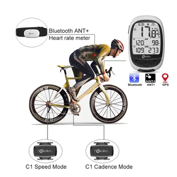 Meilan M2 M4 Trådløse Cykel Speedometer Bluetooth ANT+ - cykelcomputer med pulsmåler, Kadence Speed Sensor til Cykling Stopur