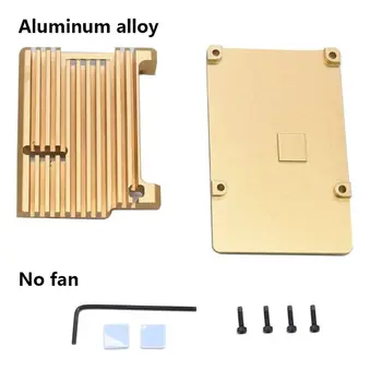 Aluminium Guld Kabinet Tilfælde Metal Shell Max Heatsink for Raspberry Pi 4 Model B