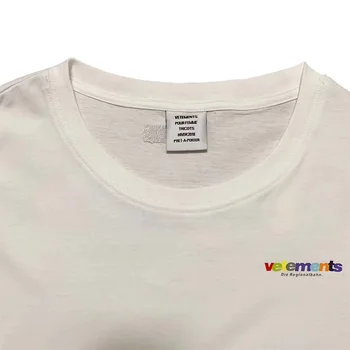Vetements T-Shirts Regnbue Farvet Broderi Vetements Top Tees Mænd Kvinder 1:1 af Høj Kvalitet, Sommer Stil Vetements T-shirt