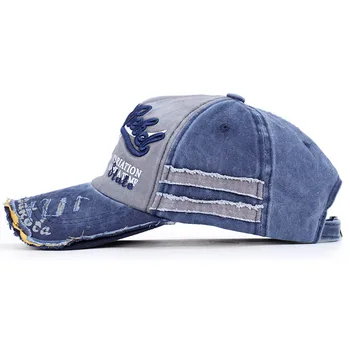Wuaumx Vintage Broderi Baseball Caps Mænd Kvinder Forår Sommer Snapback Cap Streetwear Bomuld Slibning Trucker Cap Far Hat