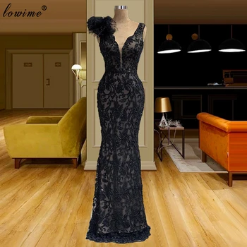 Vintage Black Aften Kjoler 2021 Lang Havfrue Lace Aften Kjoler Dubai Særlige Lejlighed Kjoler Til Kvinder 2020 Robe De Soiree