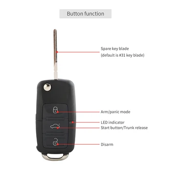 Easyguard PKE alarm system bil passiv nøglefri sikkerhed kit ekstern motor start tryk på knappen start auto-lock låse