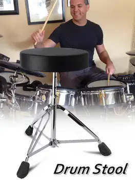 Universal Drum Throne Polstret Tromme Seat Portable Højde Justerbar Trommespil Afføring for Børn & Voksne