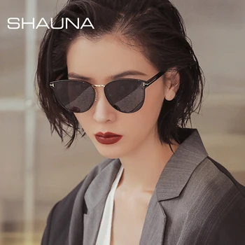 SHAUNA Vintage Kvinder Polariserede Solbriller Brand Designer Mode-Cat Eye Nuancer UV400