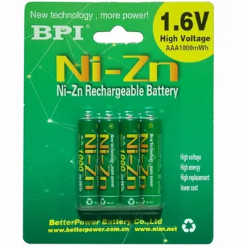 4 Stk/masse 1,6 v aaa 1000mWh genopladeligt batteri nizn Ni-Zn aaa 1,5 v genopladeligt batteri Magtfulde end Ni-MH Ni-Cd batteri