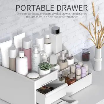 Brevpapir Spar Plads Med Stor Kapacitet Smykker Kosmetiske Storage Box Desktop Opbevaringsboks Makeup Organizer