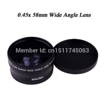 Hot Salg 0.45 X 58 mm Vidvinkel kamera Linse til Canon 550D 400D 450D 500D 600D 1000D