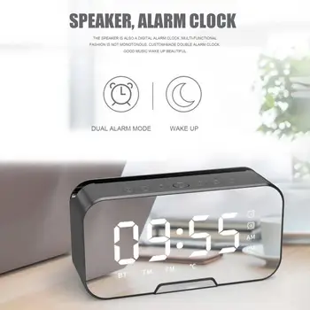 Kreative Spejl Multifunktionelle Udsæt Vækkeur Spejl LED Vækkeur Termometer Digital Wall Clock LED Lys USB-Opladning