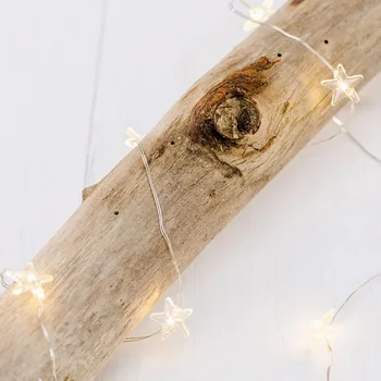 50/100 led-stjernede kobbertråd string lys bryllup julefrokost dekoration stjerneklar fe lys garland led batteri drives