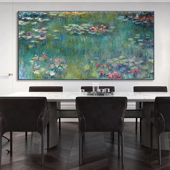 Reproduktion Impressionistiske Plakat Print på Lærred Maleri af Claude Monet Vand Lotus Væg Billeder til stuen Home Decor Quadro
