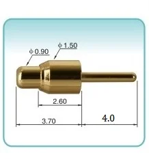 100pcs fjederbelastet Pogo Pin Stik Tønde Diameter på 1,5 mm Gennem Huller PCB Højde 3.7 mm Lodret 1,5 x 7,7 mm Skitse