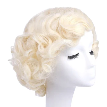 Cosplay Syntetisk Paryk 1920'erne Kostumer Korte Blonde Halloween Curly Klassisk for Kvinder Party Parykker