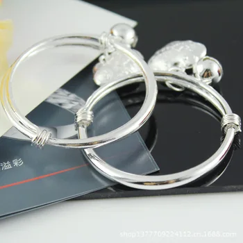 OMHXFC Engros Europæiske Fashion Baby Børn Fødsel Gave Fred sikkerhedsspænde Bell 925 Sterling Sølv Armbånd Armbånd BE159