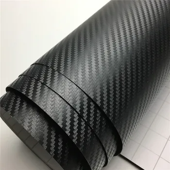 Sort Hvid 3D Carbon Vinyl Film Boble Gratis For Bil Wrap Laptop Skin Telefon Dække Motorcykel Køretøj Indpakning