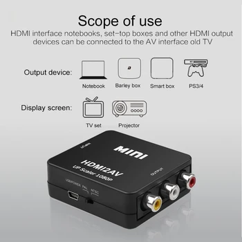 Kebidu 2019 Nye Hot Salg HDMI-kompatibel Til RCA AV/CVBS Adapter HD 1080P Mini Video Converter BOX Til PS3 VCR DVD PALMTSC PC