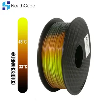 PLA 3D-Filament Tri Temperatur Farve Ændre Lava 3D-Printer Glødetråd, Sort til Rød til Gul, 1KG 1.75 mm Tolerance +/-0.05