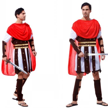 Voksne Mænd Fancy Kjole Romerske Modig Kriger Soldat Gladiator Arm Vagt Cosplay Kostume Halloween Makeup Mænd, konger og Fyrster Party