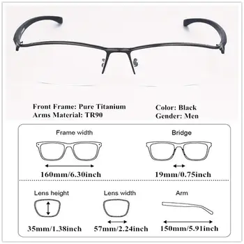 Overdimensionerede Optiske Briller Rammer Mænd, Computer-Briller Kvinder Ren Titan Square Stil Oculos De Grau