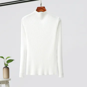 Efterår og Vinter Fashion Rullekrave Strikkede Pullovers Sweater Kvinder 2020 Nye Casual Solid langærmet Sweater Top CRRIFLZ