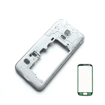 For Samsung Galaxy S5 Mini-G800 G800F Oprindelige Mobiltelefon Boliger Midterste Ramme Dække Bezel Chassis Med Selvklæbende