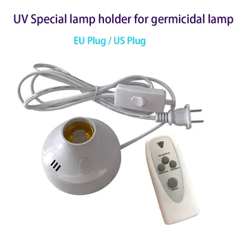 Bordlampe stå desktop lampe m/ Fjernbetjening, e26/e27 base,Ideel til Kompakt Bakteriedræbende UV-pære, AC 100-240V Max 60W