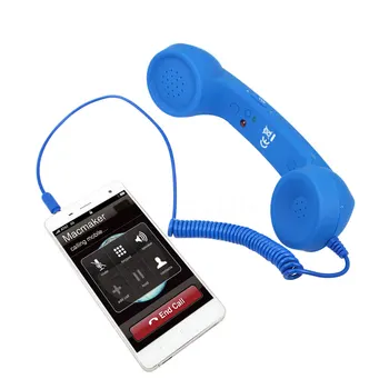 Kebidumei 3,5 mm Retro Telefon Håndsættet Stråling-bevis justerbar tone Mobiltelefon Modtager, Mikrofon Earphon til iPhone