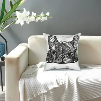 Fransk Bulldog Hvalp Hund Elsker Smide Pude Dække Polyester Puder til Sofa Casual Pillowcover Home Decor