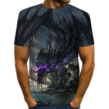Mænd ' s Grafiske Shirt 3D-Print T-Shirt-Nyhed Dragon Top Casual t-stykkerne OS, Størrelse Unisex Tøj