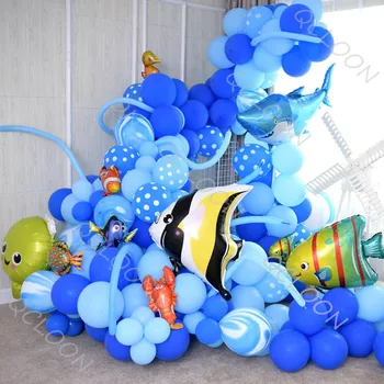Et Sæt Store Havdyr Folie Ballon Krans Haj Fisk Helium Globos Baby Shower, Fødselsdag Part Dekorationer Ocean Tema