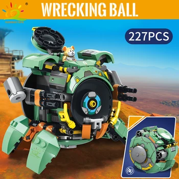 HUIQIBAO 227Pcs Byen Wrecking Ball Game byggesten Militære Mecha Robot Hammond Dyr, Figurer Våben Mursten Legetøj Børn
