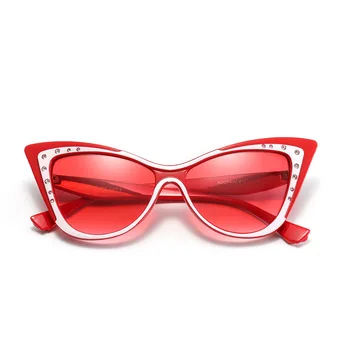 2019 Fashion Damer Solbriller Luksus Brand Designer Cat Eye solbriller Tendens Rhinestone Solbriller UV400