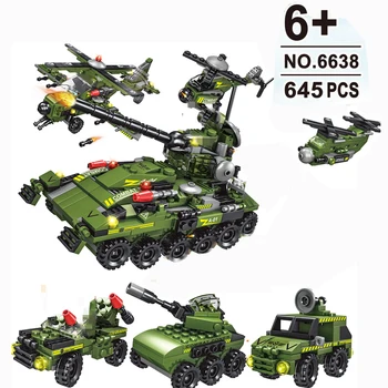 2020 710PCS Tank byggesten Køretøj Fly Boy Legetøj Tal Pædagogiske Blokke Militære Kompatibel LegoINGlys Mursten