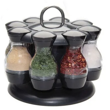 Nye Roterende Spice Stand Holder Krydderier Storage Rack Salt Peber Shakers Køkken Arrangør Hylde Krydderi Sprays Box
