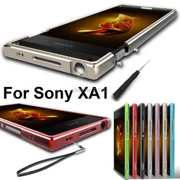 Mobiltelefon cover til sony xperia xa1 tilfælde Aluminium Bumper + lanyard til Sony Xperia Xa1 metal berømmelse XA1 daul sag
