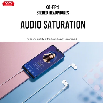 XO-EP4 3,5 mm Stereo In Ear Øretelefon Ørepropper Universal Headset til HTC iPad iPhone Til Samsung Xiaomi Huawei PC, Smartphone, Mp3