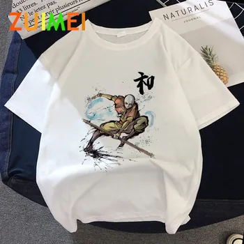 Kvinder Japansk Anime Avatar Den Sidste Airbender Print T-shirt, Toppe I 2020, Sommer Mode kortærmede T-shirt Pige,Drop Skib
